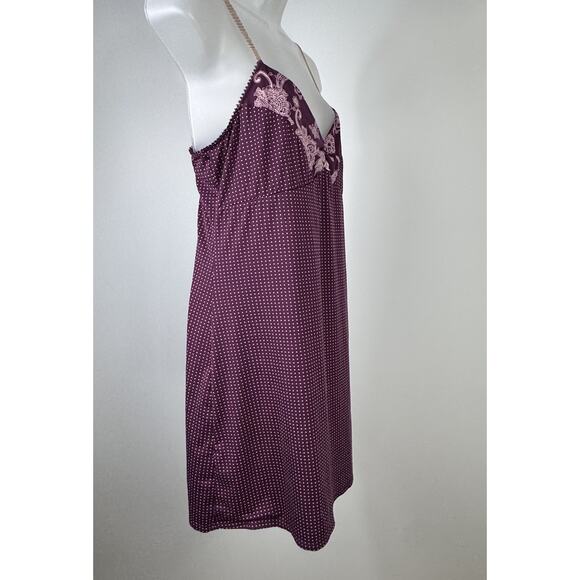 Apt. 9 Intimates Purple Polka Dot Chemise Nightgown Womens Large - Picture 4 of 10